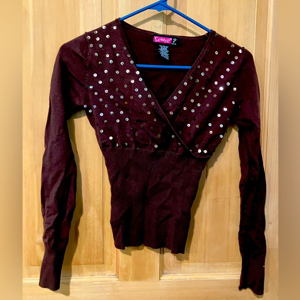 Say What Women’s top, sequins.